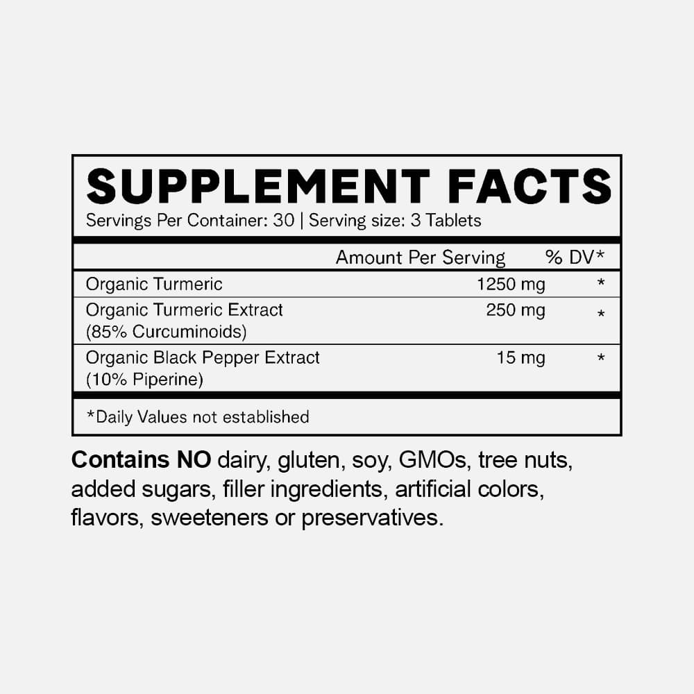 Organic Turmeric Curcumin 1500mg - 90 Tablets