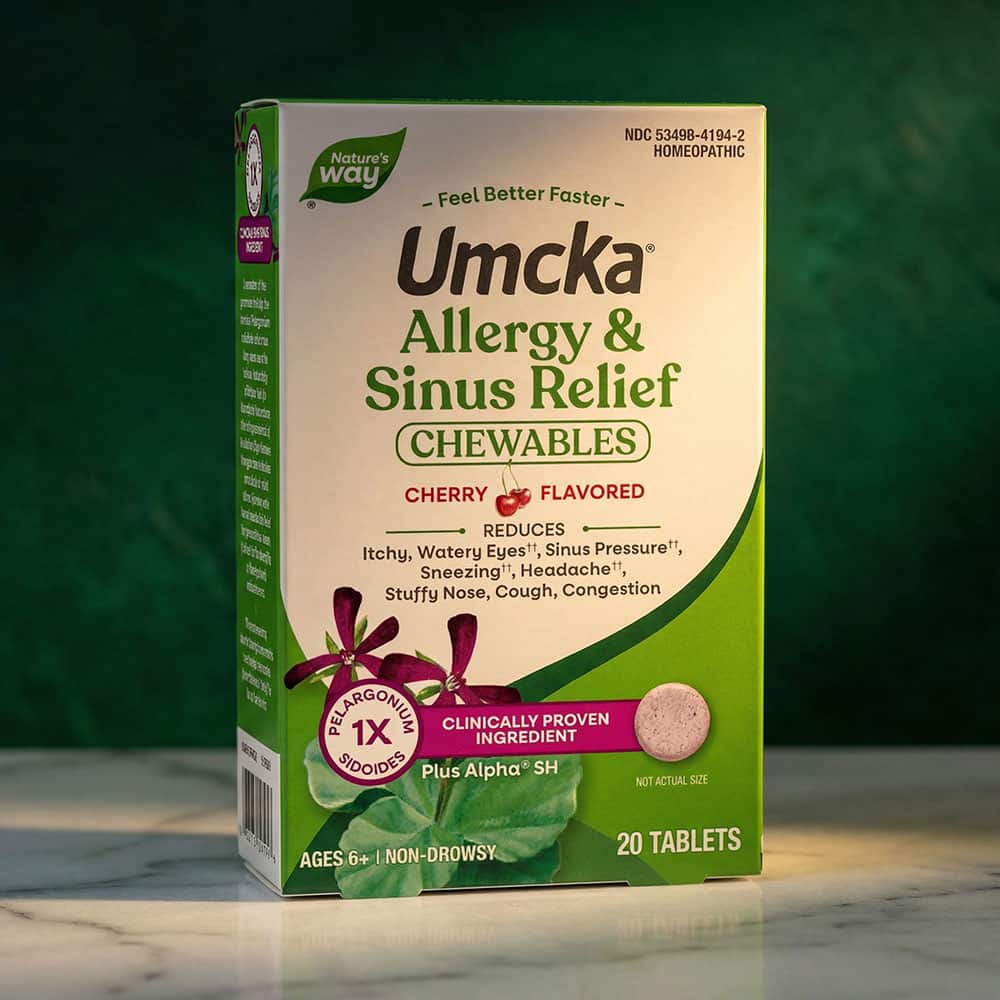 Allergy + Sinus Relief Pelargonium 1X - 20 Chewable Tablets
