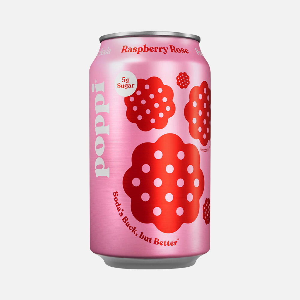 Poppi Prebiotic Soda Raspberry Rose - 12 fl oz Can