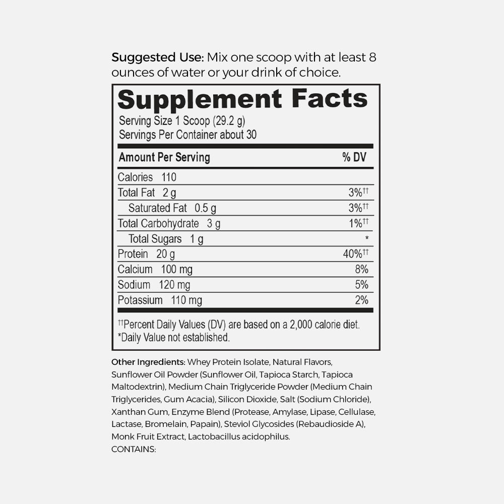 Grass Fed Whey Isolate 20g - 30 Servings Powder