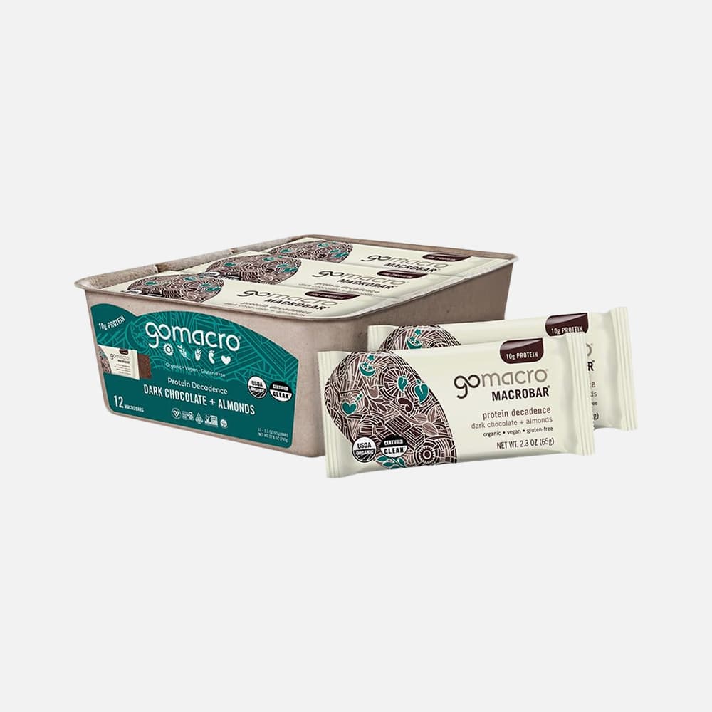 Organic Vegan Protein Bar 2.3oz - 12 Dark Chocolate Almond