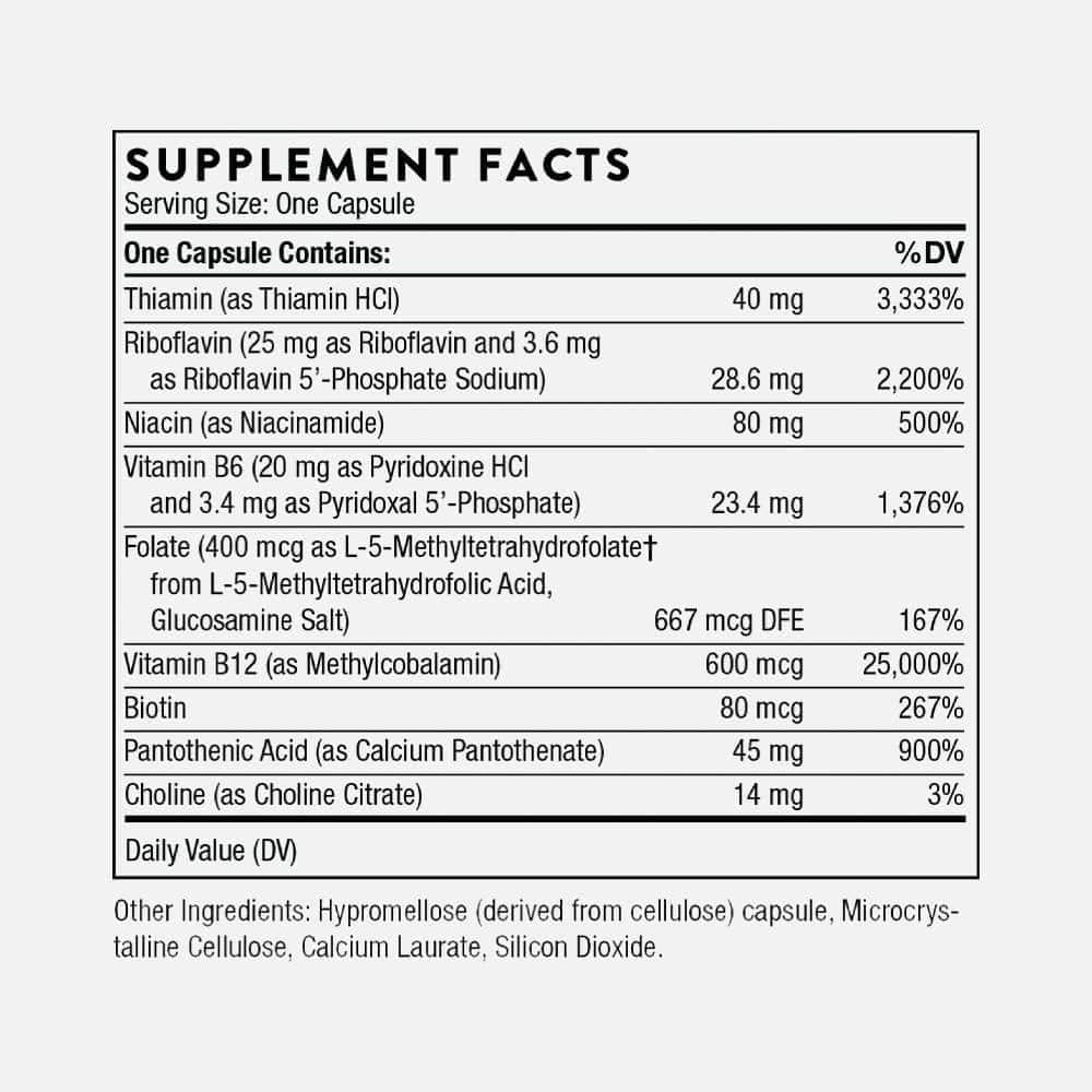 Thorne B-Complex #12 with B12 & Folate - 60 Capsules