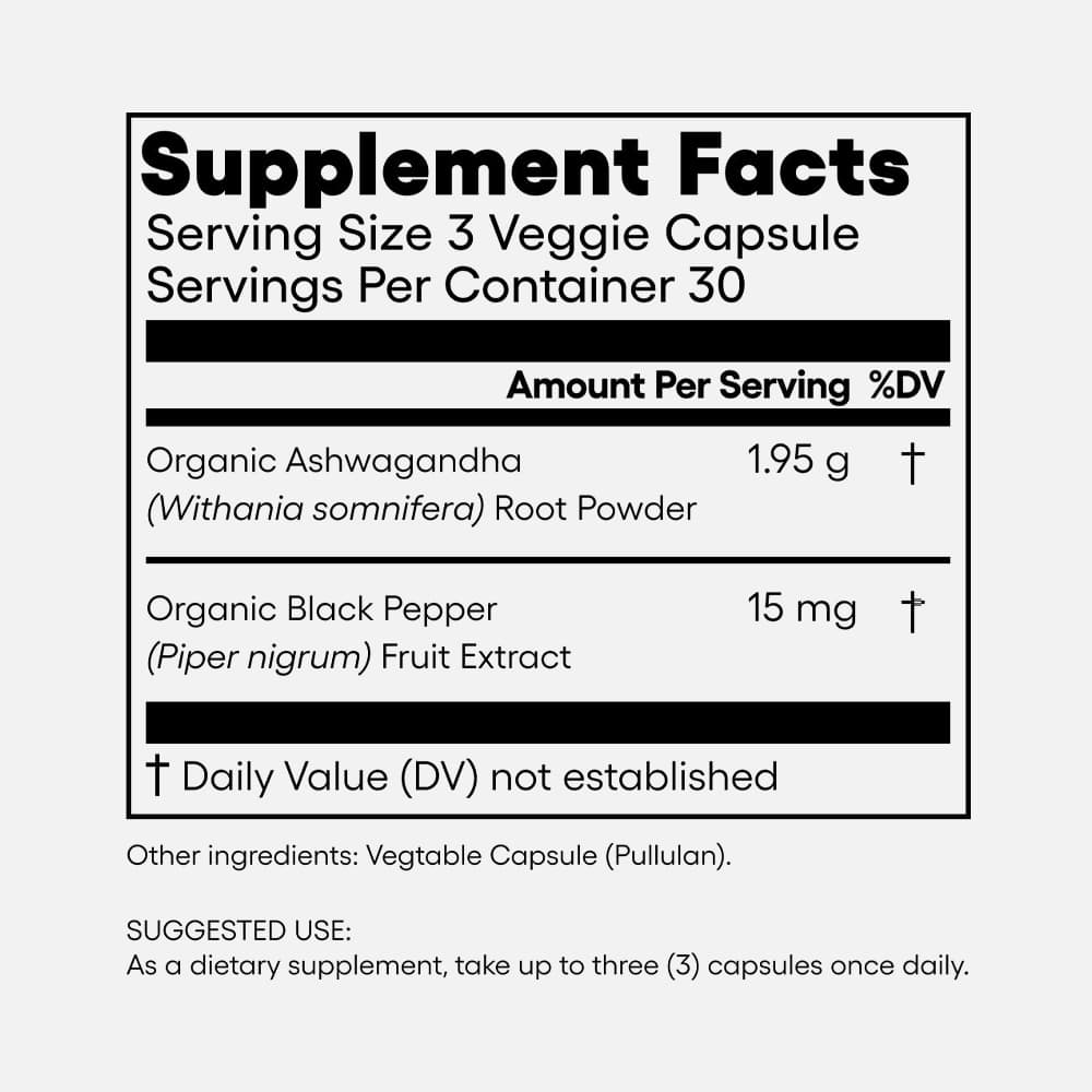 Ashwagandha 1950mg - 90 Vegan Capsules