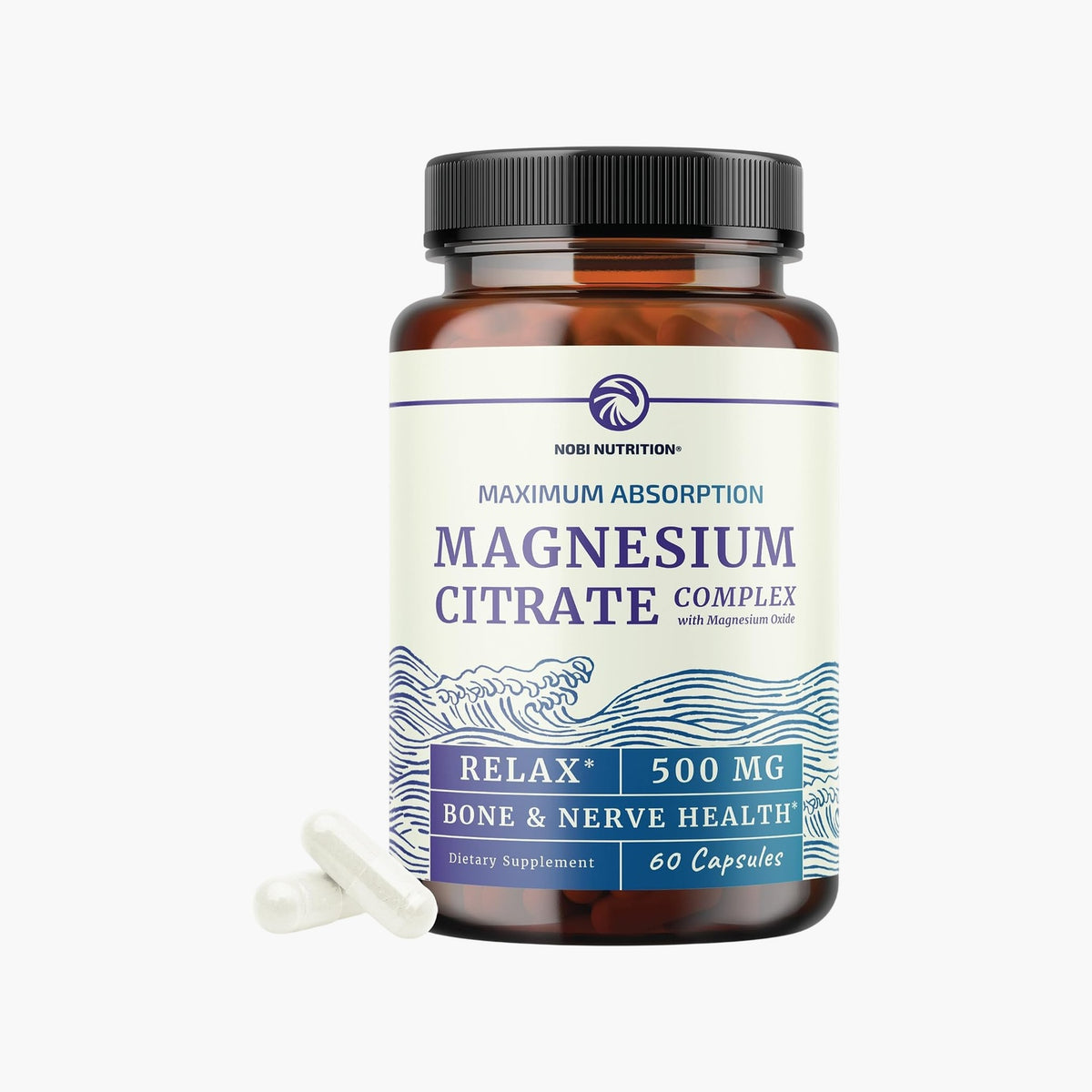 Nobi Nutrition - Magnesium Citrate Complex 500mg - 60 Capsules