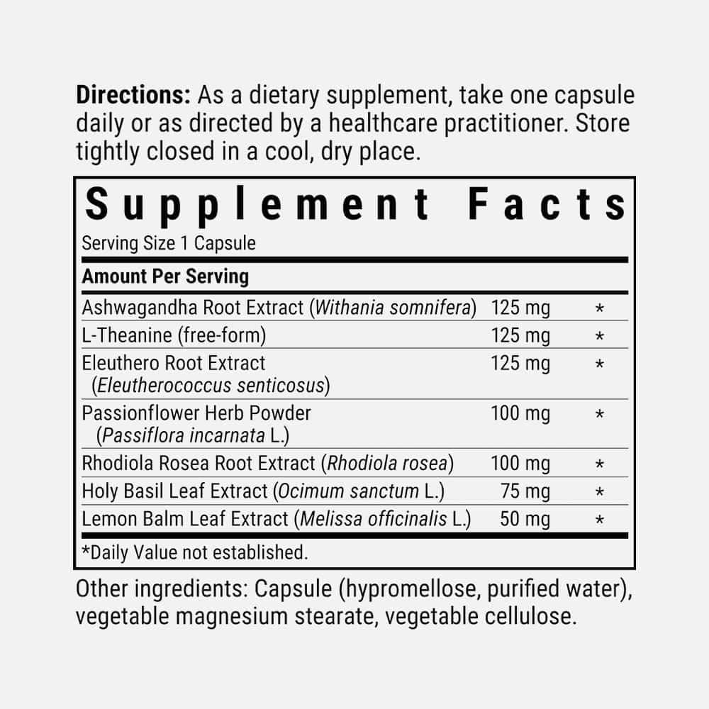 Stress Relief Blend with L-Theanine - 60 Vegetable Capsules
