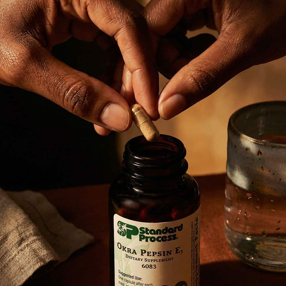 Okra Pepsin E3 90mg - 90 Capsules