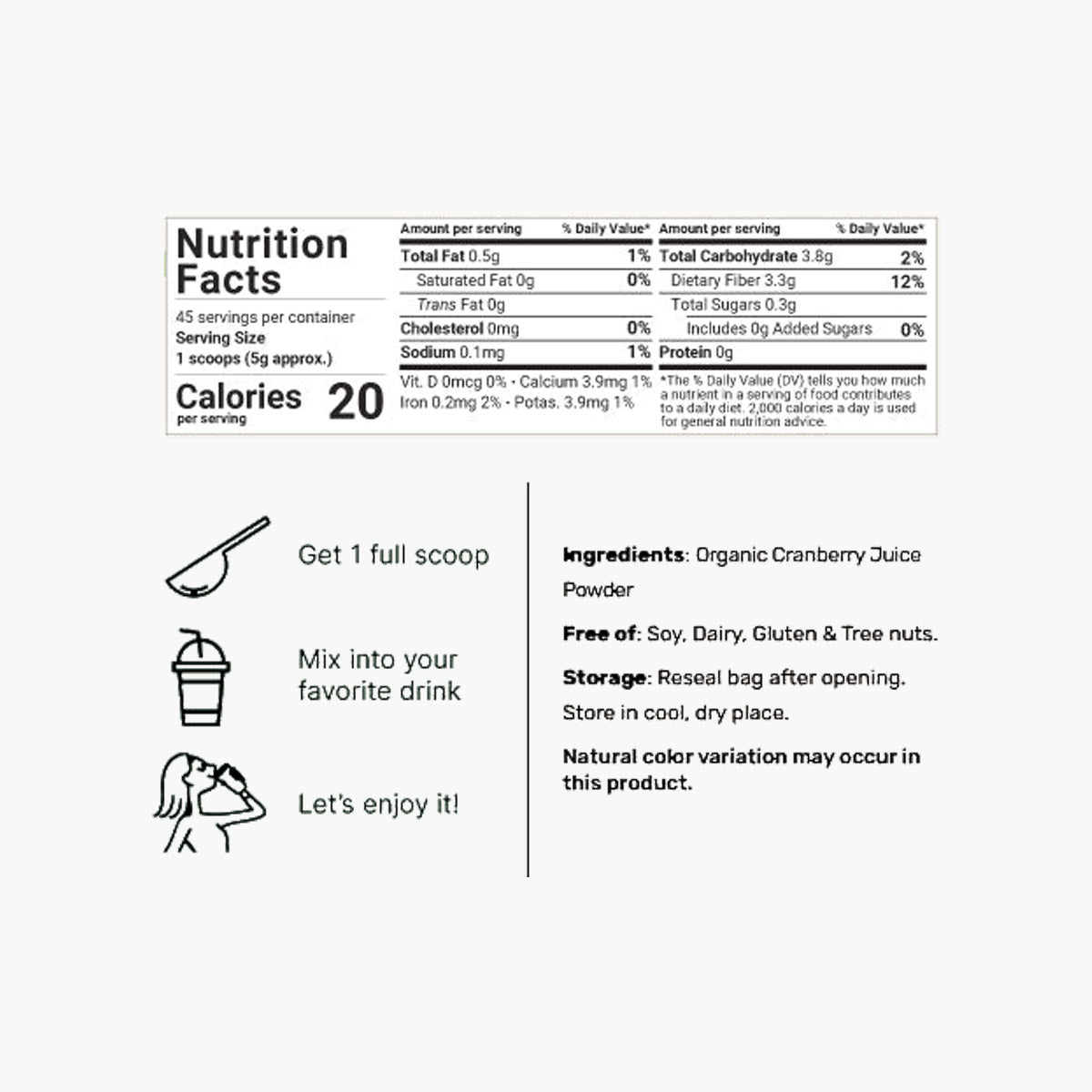 Organic Cranberry Juice Powder