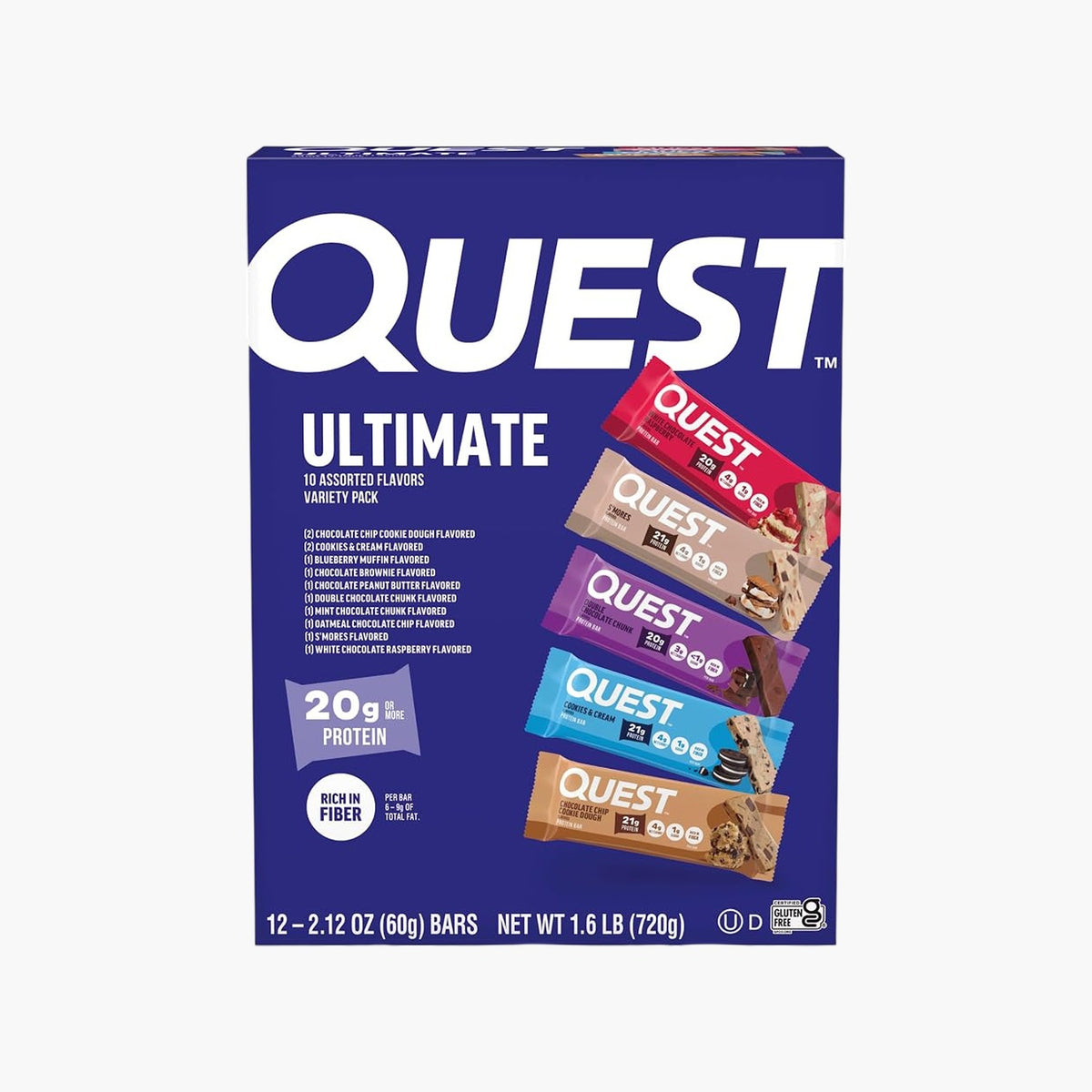 Quest Nutrition - Protein Bars - Ultimate Variety Pack - 12 Bars