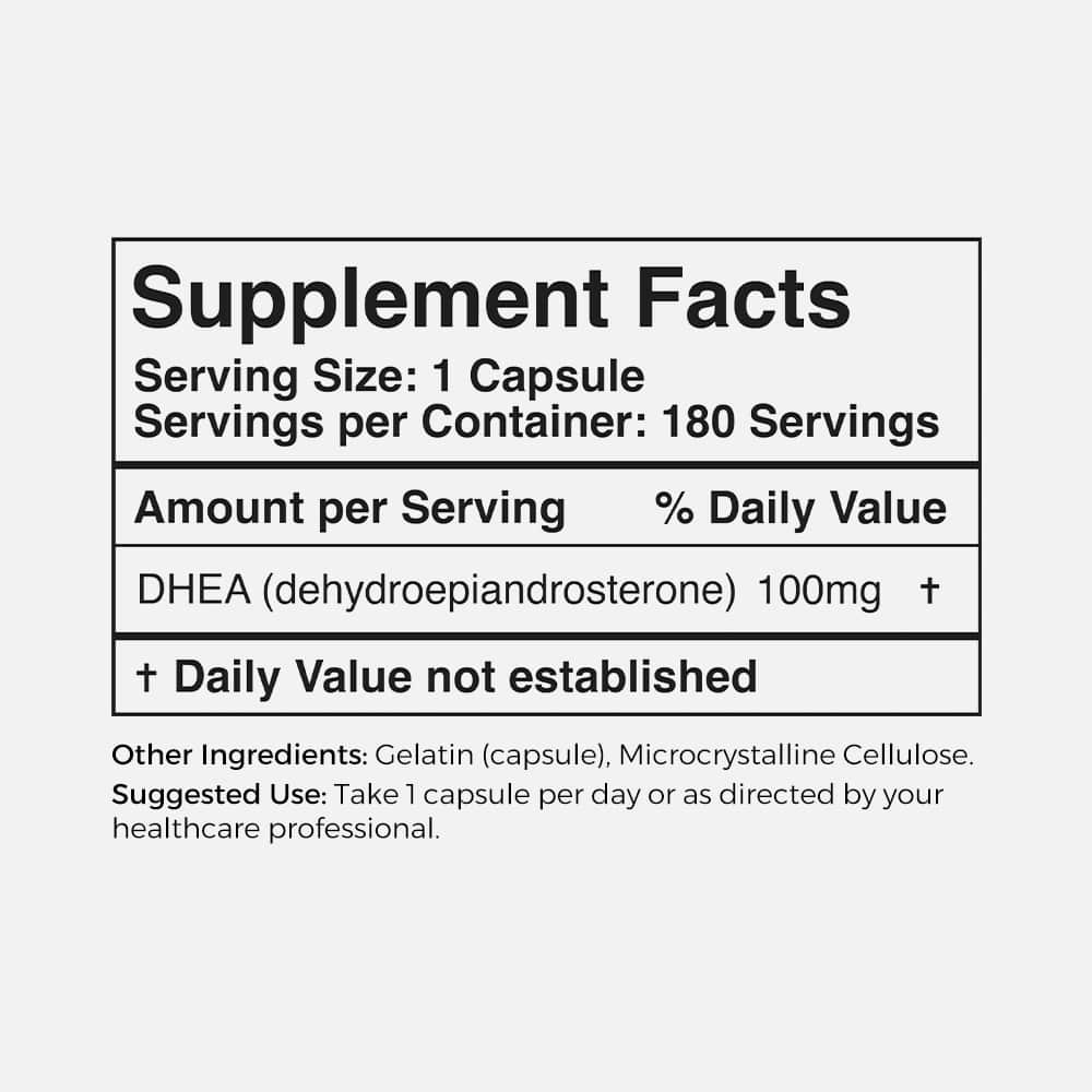 DHEA 100mg - 180 Capsules