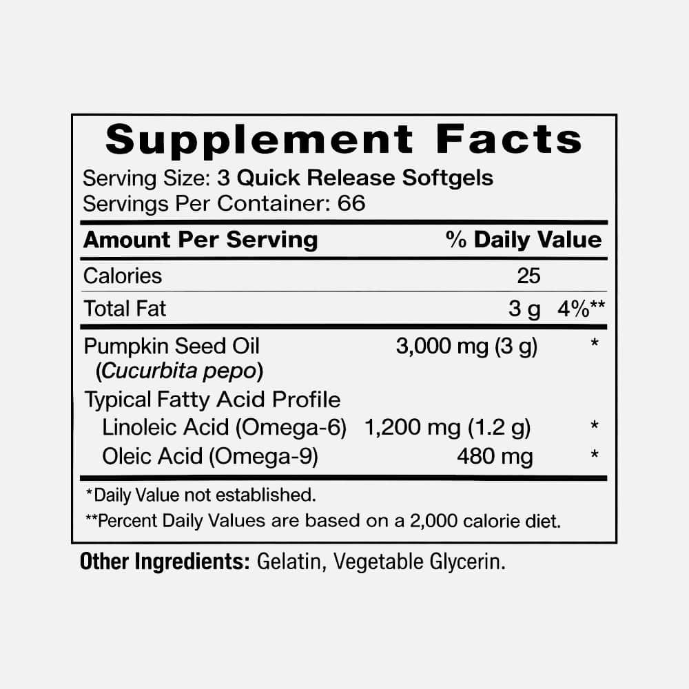 Pumpkin Seed Oil 3000mg - 200 Softgels