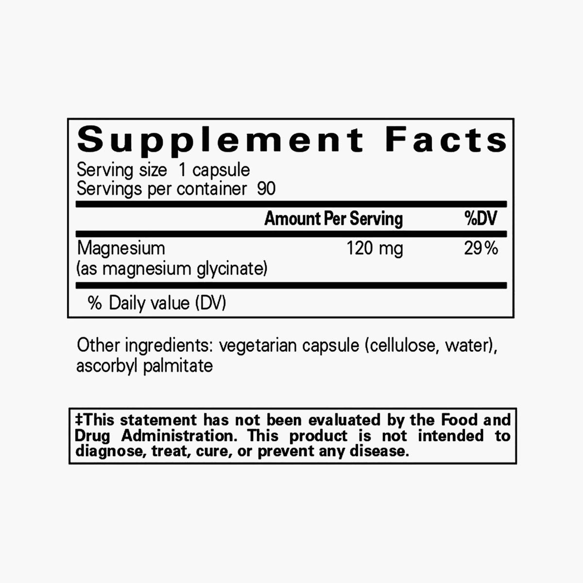 Magnesium Glycinate 90 Capsules