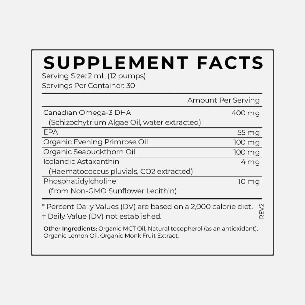 Vegan DHA Omega-3 with EPA & Astaxanthin - 2 oz Liquid