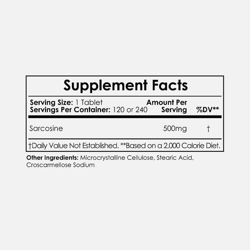 Sarcosine 500mg -120 Chewable Tablets