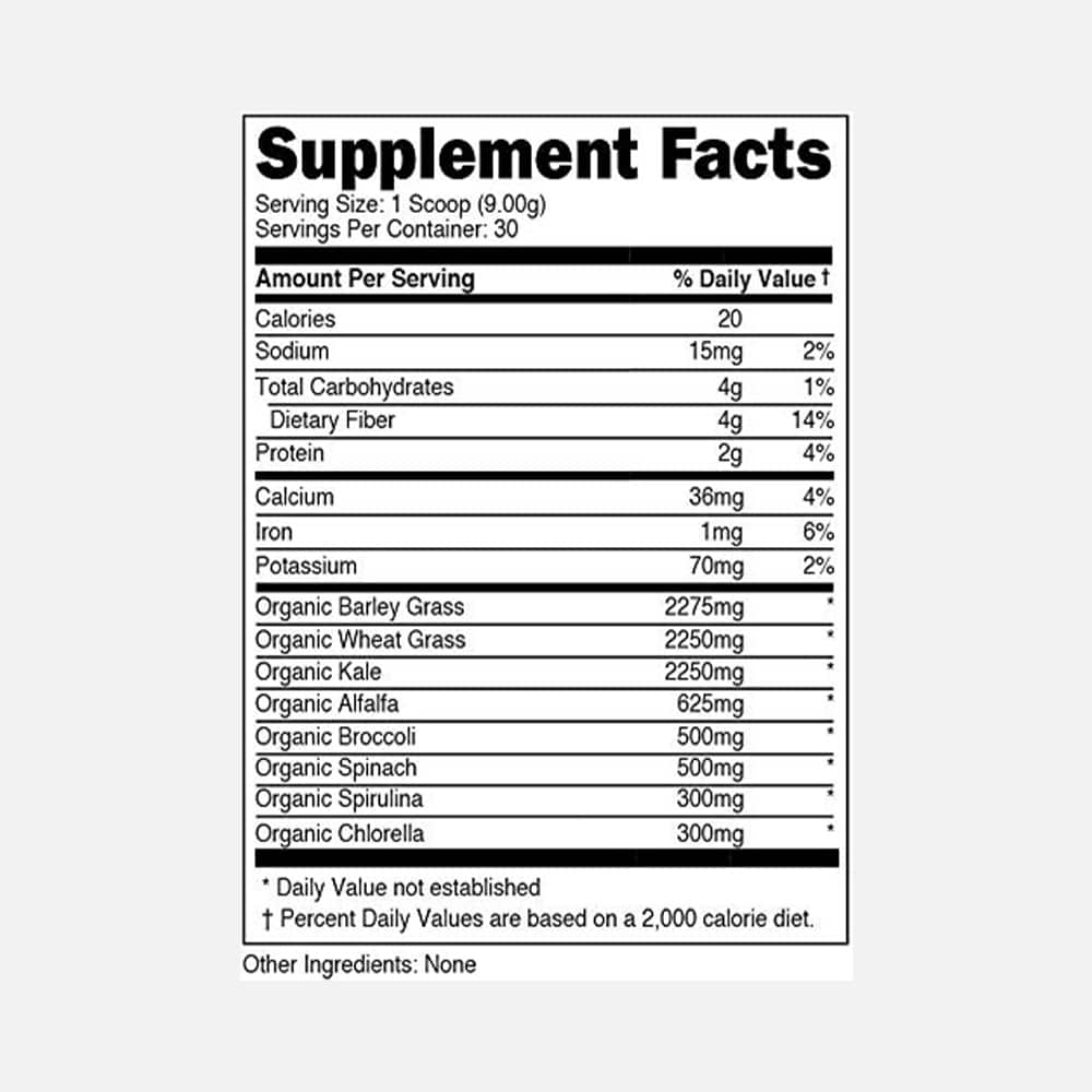 Organic Greens Superfood Powder - 30 Servings (Unflavored)