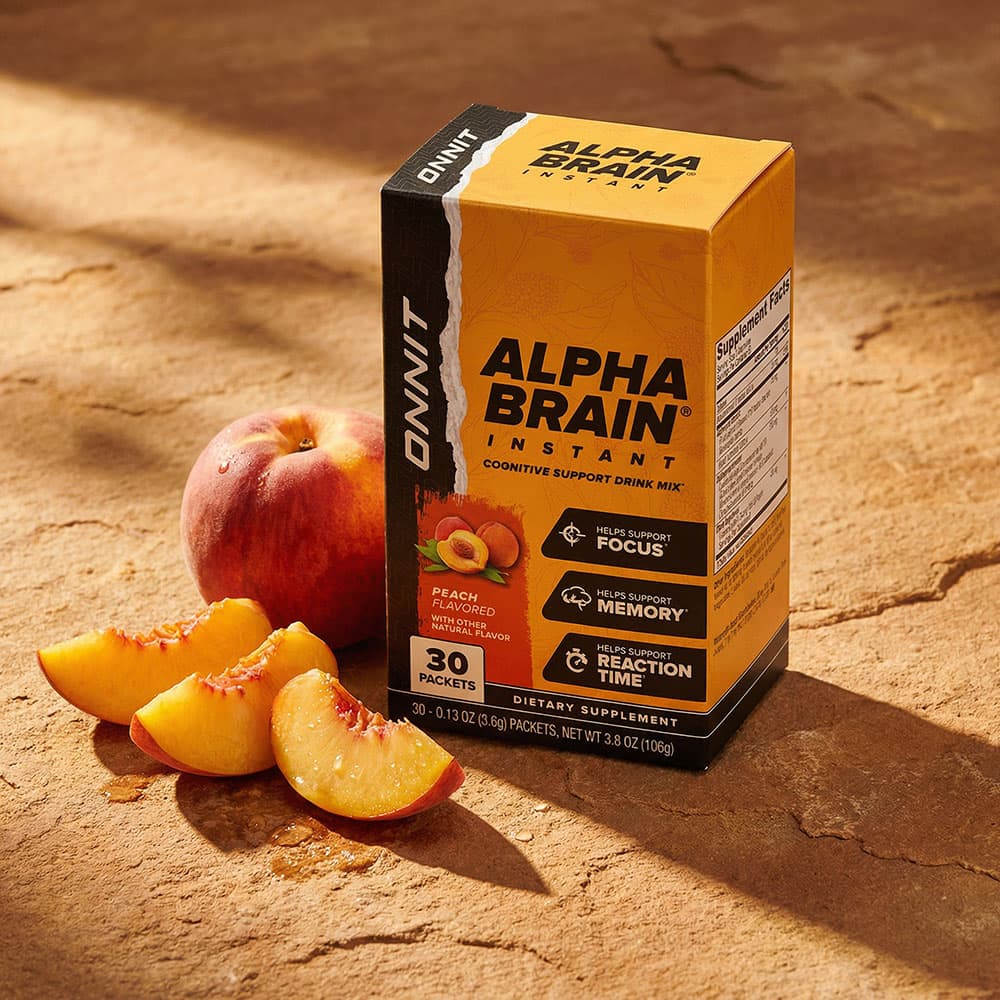 Onnit Alpha Brain Instant 30ct - Nootropic Drink Mix Peach