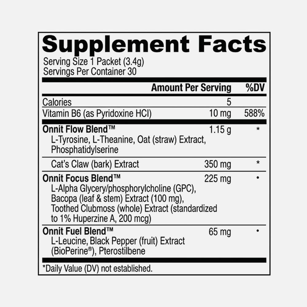 Onnit Alpha Brain Instant 30ct - Nootropic Drink Mix Peach