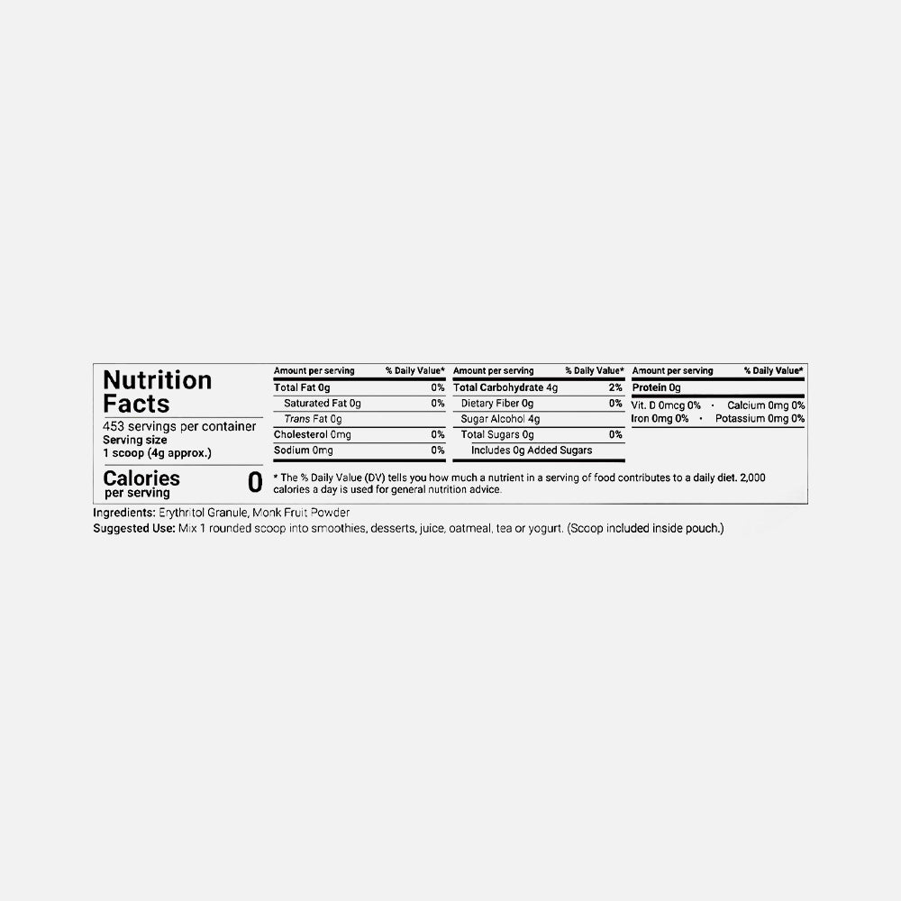 Monk Fruit with Erythritol 0 Calorie - 4 lb Granules
