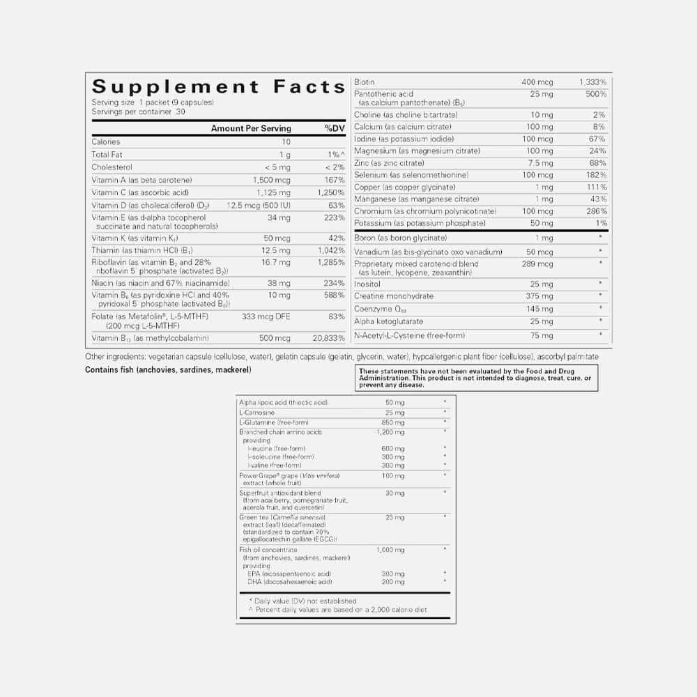 Athletic Pure Pack - 30 Daily Nutrient Packets