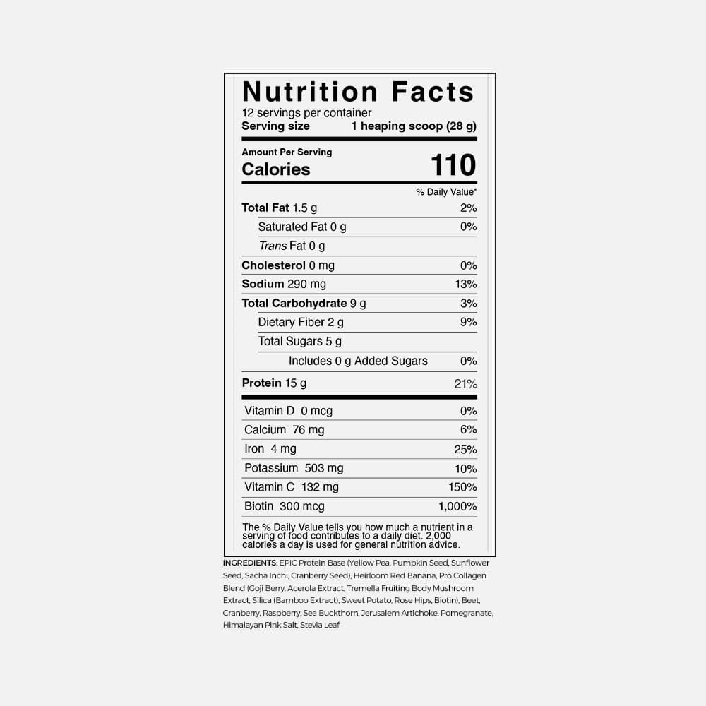 Epic Plant Protein Pro Collagen 15g - 12 Servings Powder