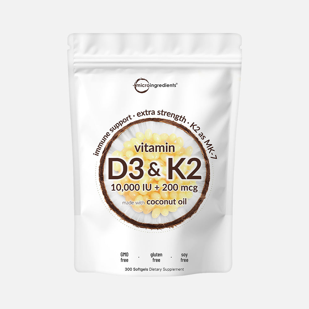 Vitamin D3 10000 IU + K2 MK-7 200mcg - 180 Softgels