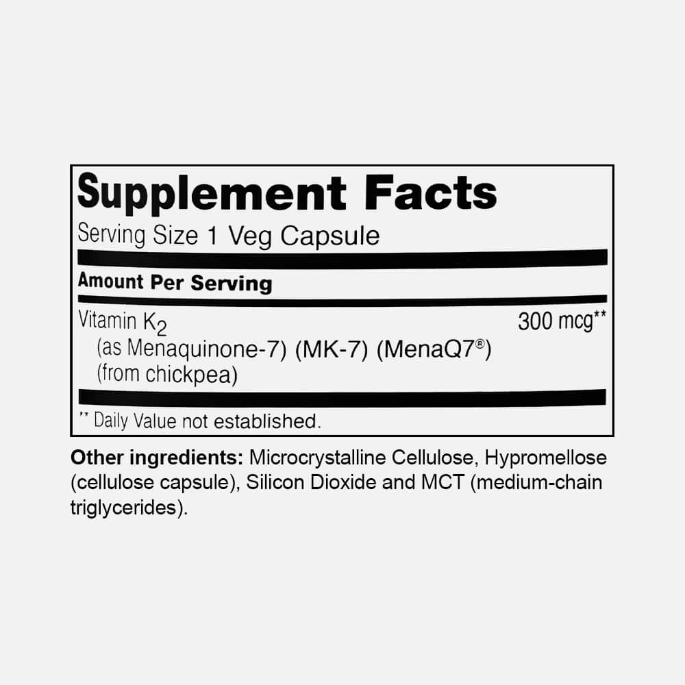 Vitamin K2 (MK-7) 300 mcg - 60 Veg Capsules
