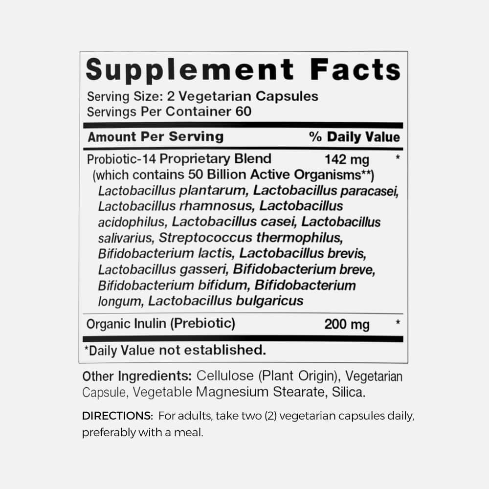 Probiotics with Prebiotics 50 Billion - 120 Capsules