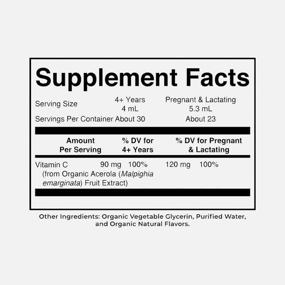 Organic Vitamin C 90mg - 4 fl oz Liquid Drops