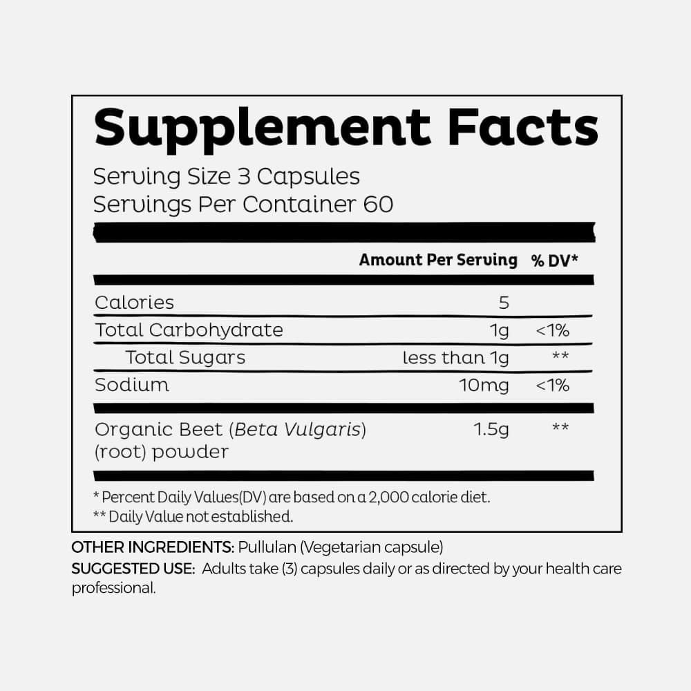 Organic Beetroot 1500mg - 180 Capsules