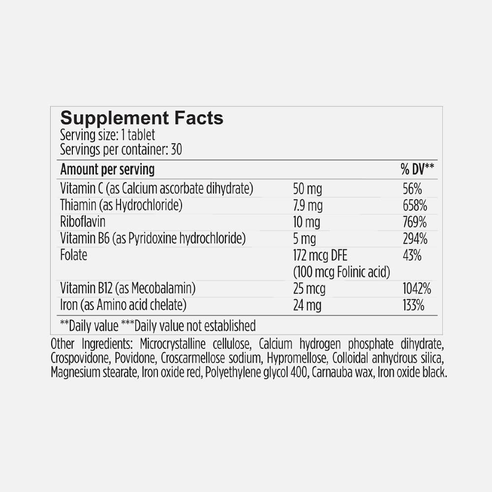 Iron+ with Vitamin C & B12 - 30 Tablets