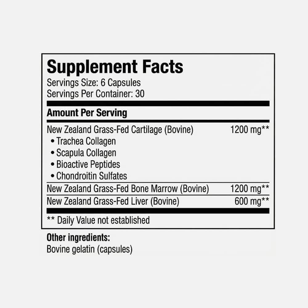 Grass Fed Beef Organ Complex 3000mg - 180 Capsules