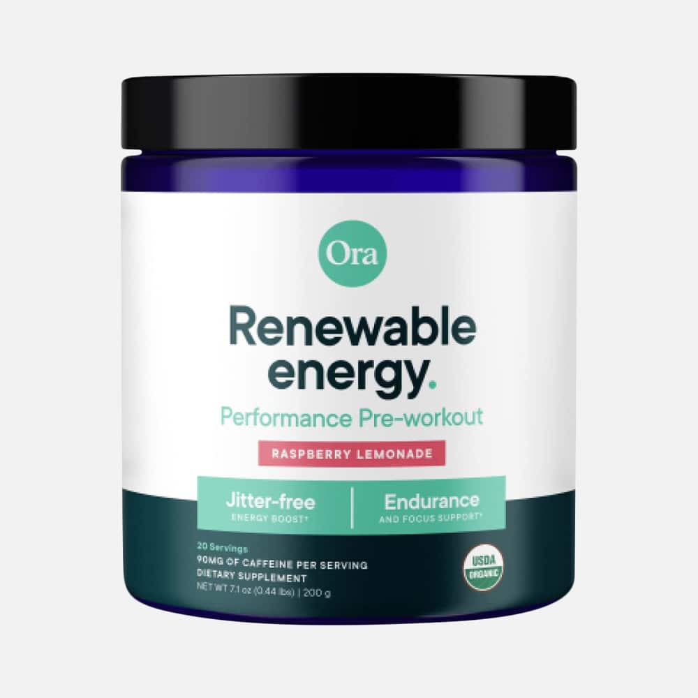 Ora Organic Pre Workout 90mg Caffeine - 20 Servings Powder