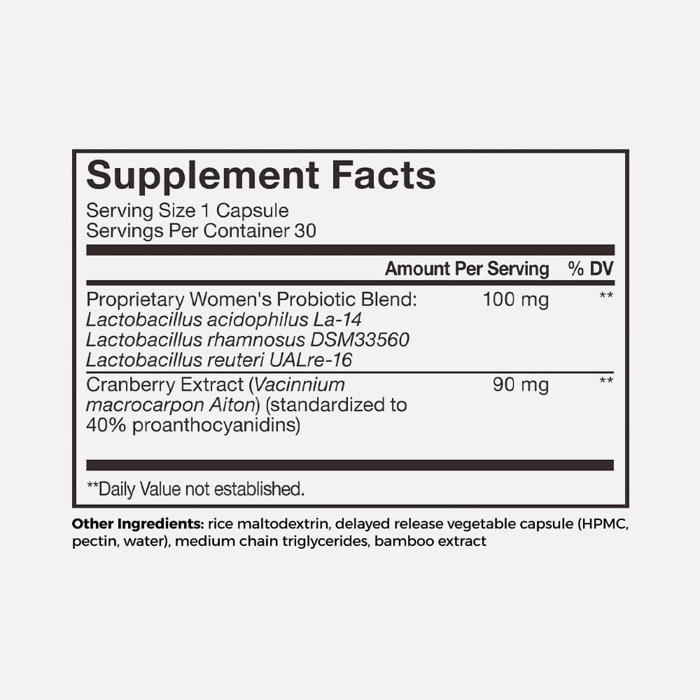 Cranberry & Probiotic 30mg PACs - 30 Vegan Capsules