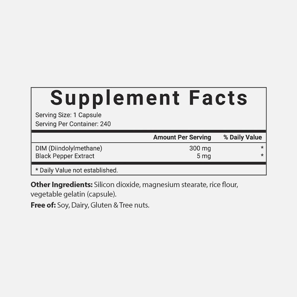 DIM 300mg with Black Pepper Extract - 240 Veggie Capsules
