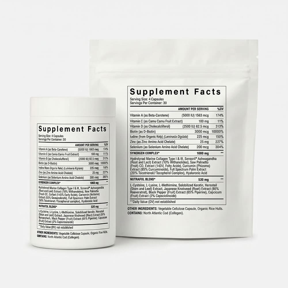 Nutrafol Hair Growth for Women Ages 18–44, 240 Capsules – 2-Month Supply