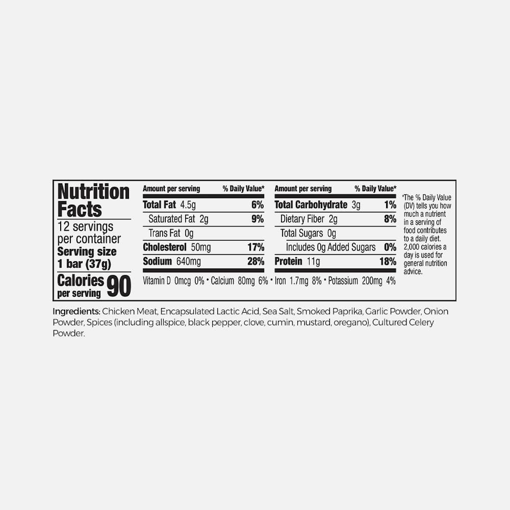 BBQ Chicken Protein Bar 11g - 12 Bars (1.3oz Each)