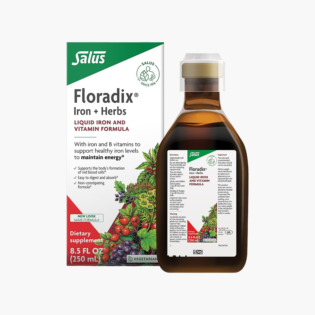 Floradix - Iron & Herbs Liquid Herbal Supplement - 8.5 fl oz