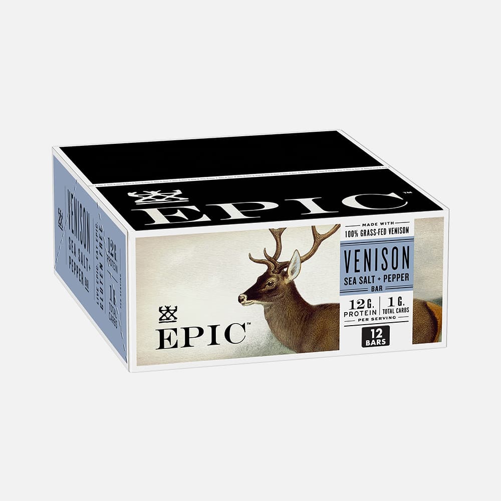 Venison Sea Salt & Pepper Bars 12g - 12 Bars