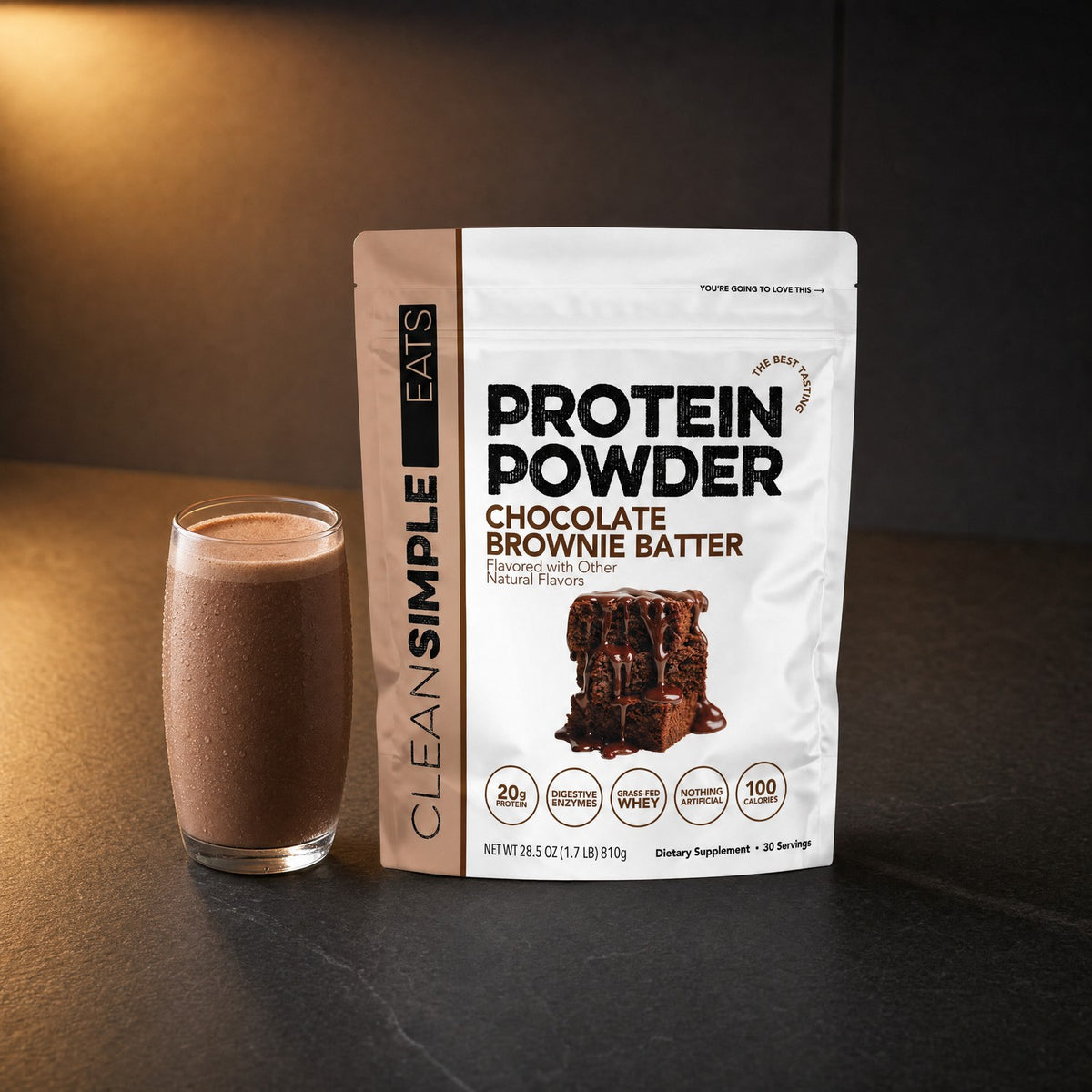 Clean Simple Eats - Whey Protein Powder (Chocolate Brownie Batter) - 30 Servings