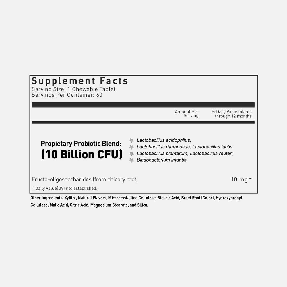 Kids Probiotic 10 Billion CFU - 60 Chewable Tablets