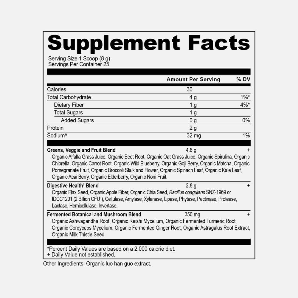 Organic Super Greens Powder - 25 Servings