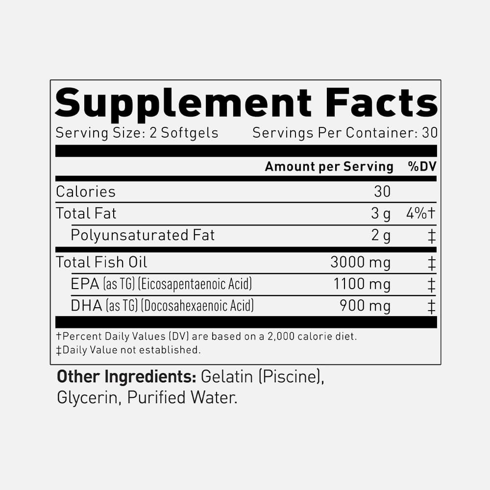 Kaged Omega-3 Fish Oil 3000mg - 60 Softgels