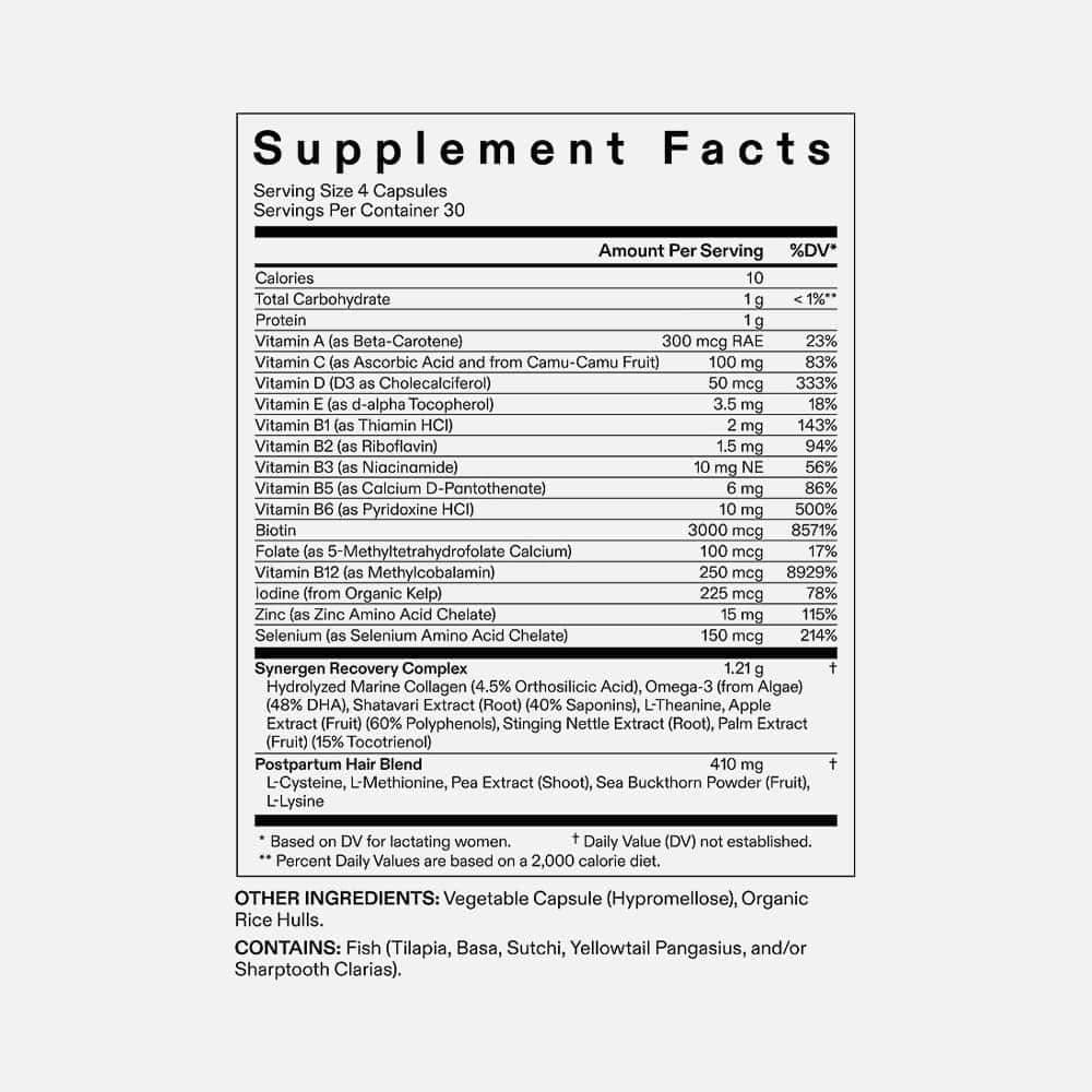 Nutrafol Postpartum Hair Growth Support, 360 Capsules – 3-Month Supply