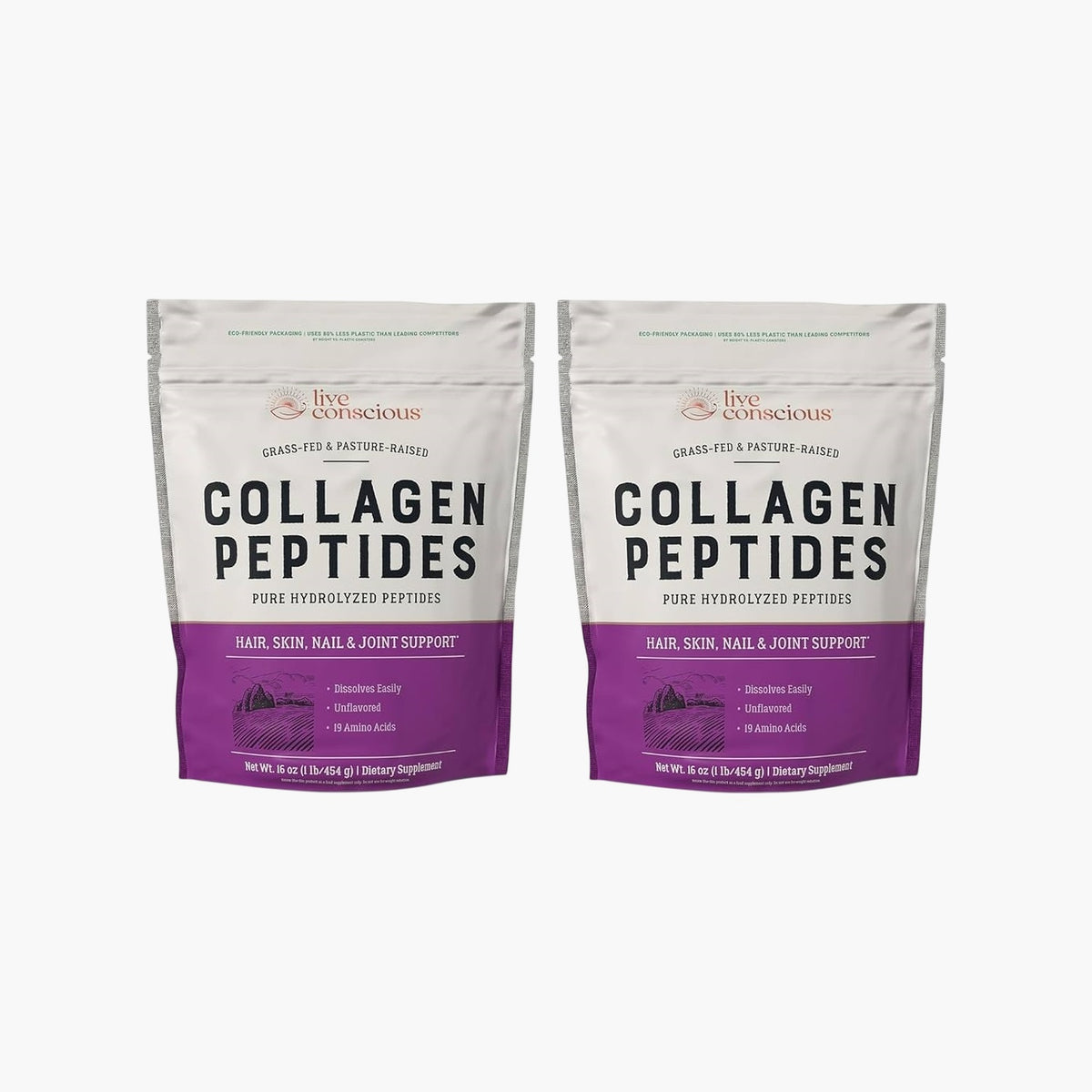 Live Conscious - Collagen Peptides Powder - 16 oz - 2 Pack