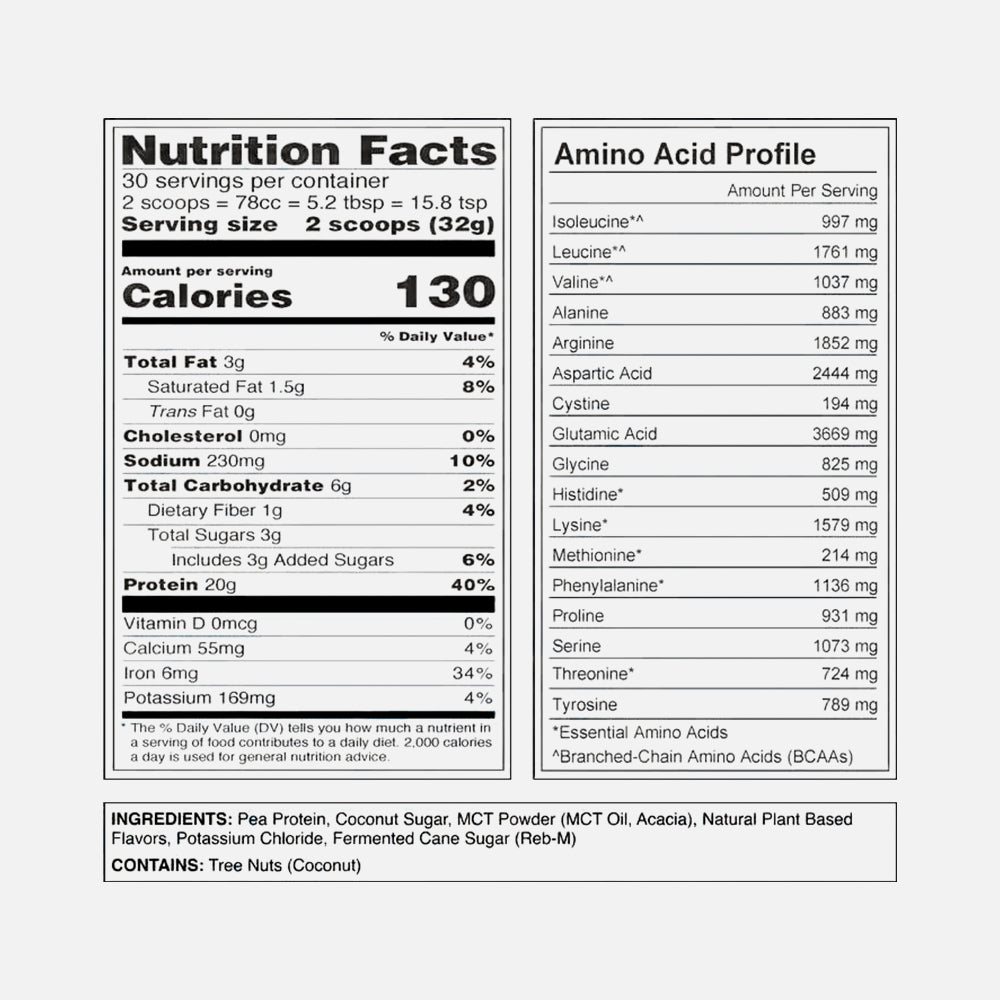 Vegan Vanilla Protein Powder 20g - 30 Servings (Shake)