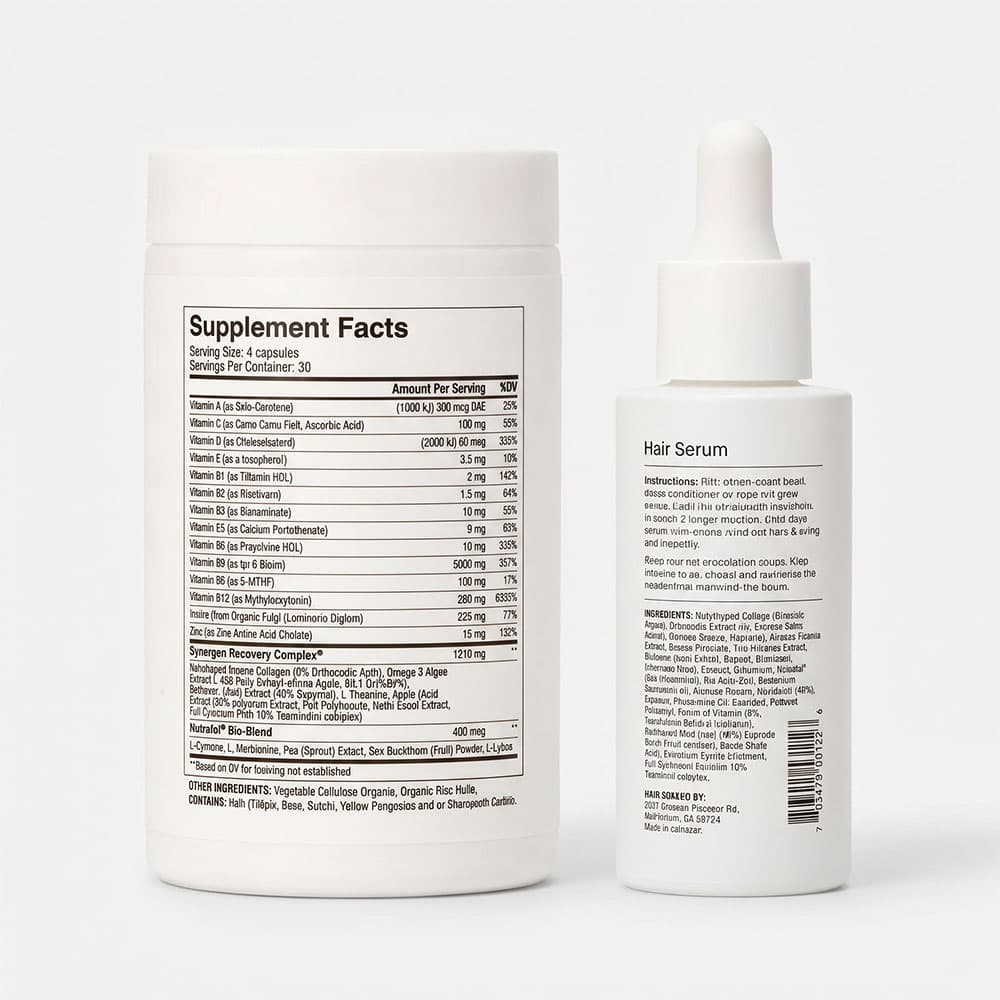 Nutrafol Postpartum Hair Growth & Serum Duo, 120 Capsules – 1-Month Supply