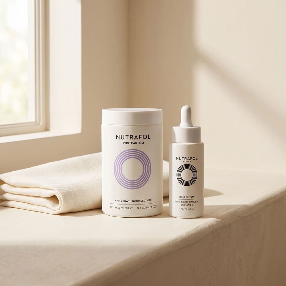 Nutrafol Postpartum Hair Growth & Serum Duo, 120 Capsules – 1-Month Supply
