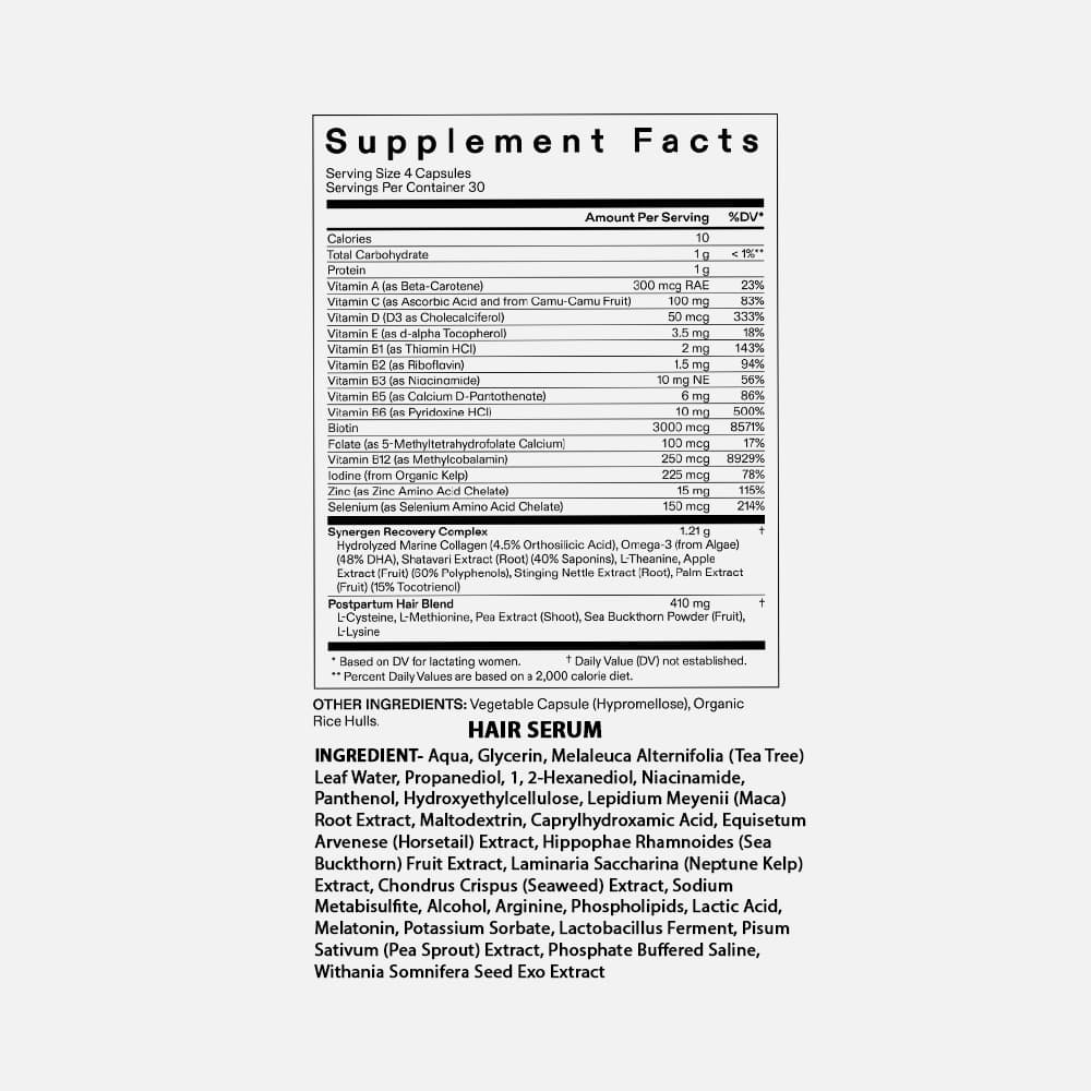 Nutrafol Postpartum Hair Growth & Serum Duo, 120 Capsules – 1-Month Supply