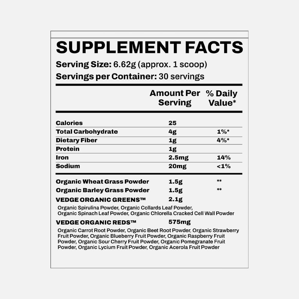 Organic Greens Superfood Powder - 30 Servings (Berry)