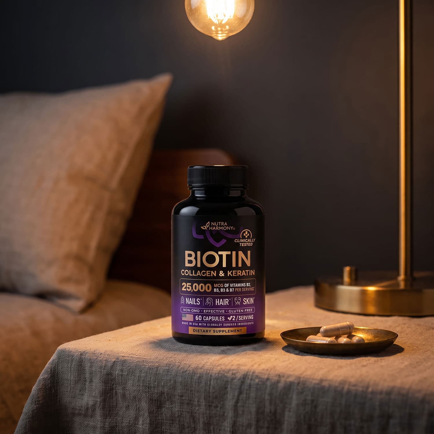 NutraHarmony - Biotin Collagen Keratin Complex - 60 Capsules