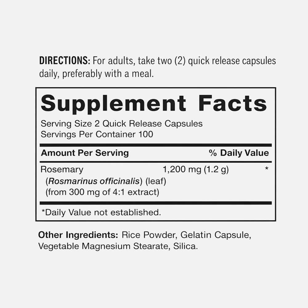 Rosemary Extract 1200mg - 200 Capsules